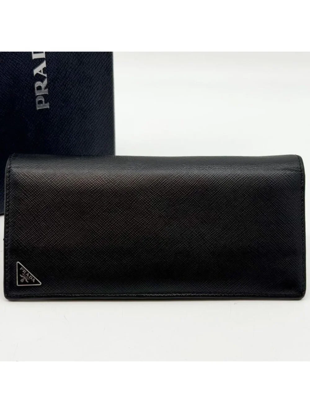 Prada Saffiano Wallet Triangle Logo